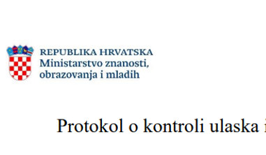 Protokol o kontroli ulaska i izlaska u OŠ Dobri