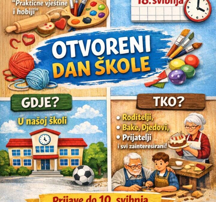 Otvoreni dan škole – obavijest za učenike i roditelje