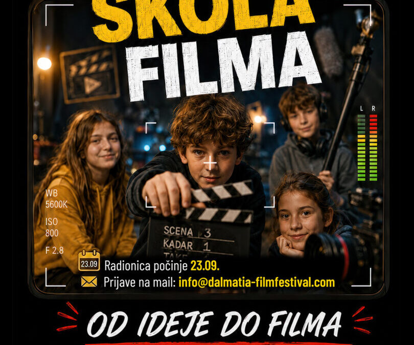 Mala škola filma – obavijest za učenike od 5. do 8. razreda i njihove roditelje